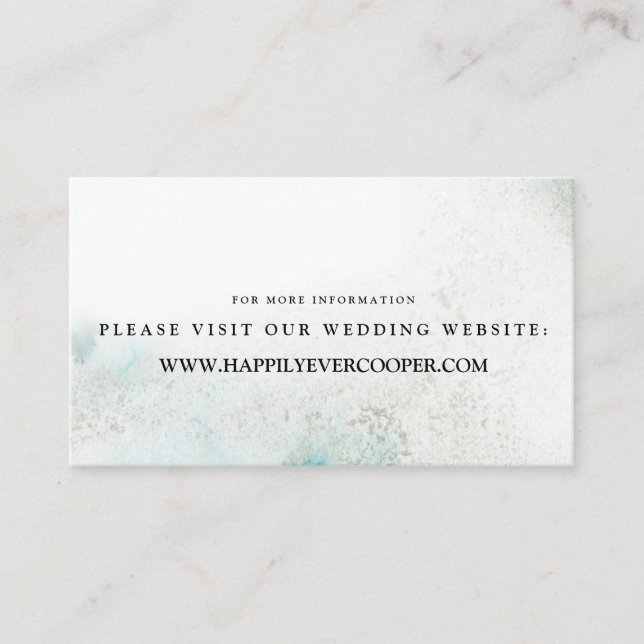 Ombre Watercolor Wedding Website Cards | GREEN Begleitkarte (Vorderseite)