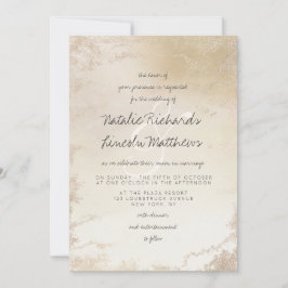 Ombre Yellow Mattiert Foil Elegante Hochzeit Einladung