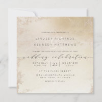 Ombre Yellow Mattiert Foil Luxe Wedding Square