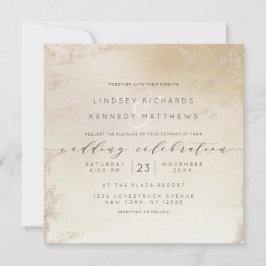 Ombre Yellow Mattiert Foil Luxe Wedding Square Einladung