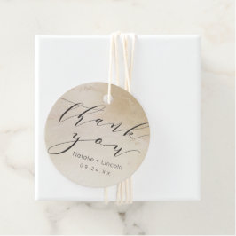 Ombre Yellow Mattiert Foil Wedding Vielen Dank Geschenkanhänger