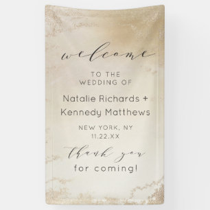 Ombre Yellow Mattiert Foil Wedding Willkommen Banner