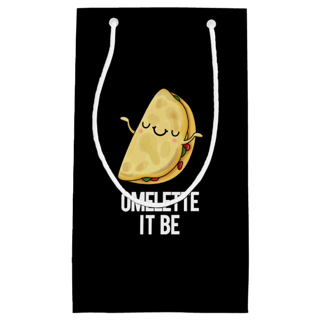 Ome lette Es ist lustig Omelet Pun Dark BG Kleine Geschenktüte (Vorderseite)