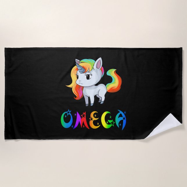 Omega Einhorn Strandtuch (Vorderseite)