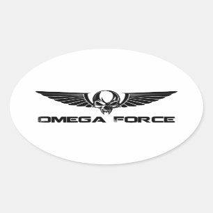 Omega-Kraft-Logo-Aufkleber Ovaler Aufkleber