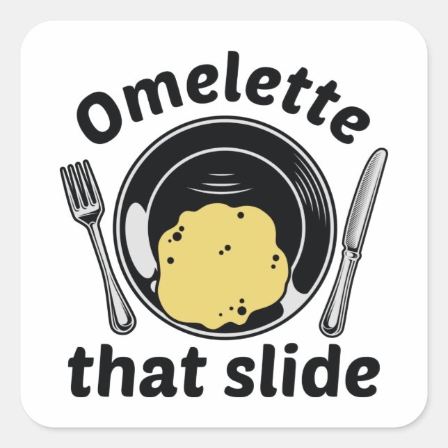 Omelet, die Folie Quadratischer Aufkleber (Vorderseite)