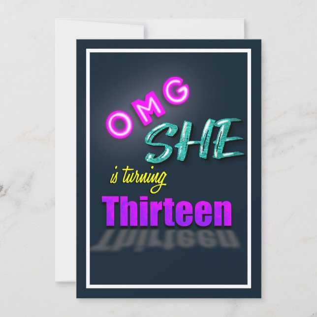 OMG Elle Tourne 13 Invitation Surprise Parti (Devant)