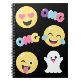 OMG Emoji Gefühl-gewundenes Notizbuch Notizblock