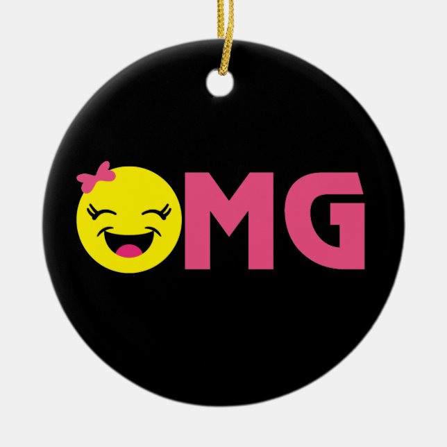 OMG Emoji Süsse Keramik Ornament (Vorne)