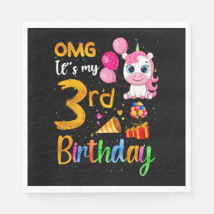 OMG Es ist mein 3. Geburtstag 3 Jahre altes Niedli Serviette