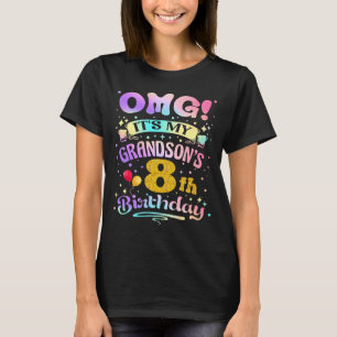Omg Es Ist Meines Enkelsohns 8. Geburtstag Glückli T-Shirt