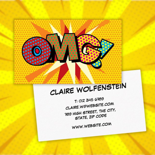 OMG Fun Retro Comic Book Visitenkarte (OMG Fun Retro Comic Book Business Card)