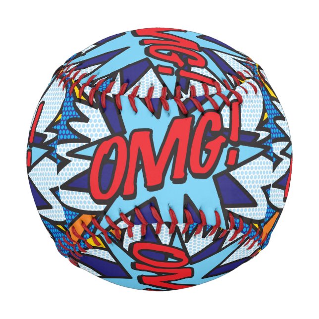 OMG Fun Retro Comic Pop Art Baseball (Vorderseite)