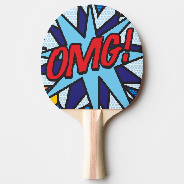 OMG Funny Cool Modern Comic Book Tischtennis Schläger (Vorderseite)