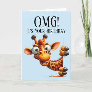 OMG Funny Peeking Giraffe Geburtstagskarte Feiertagskarte