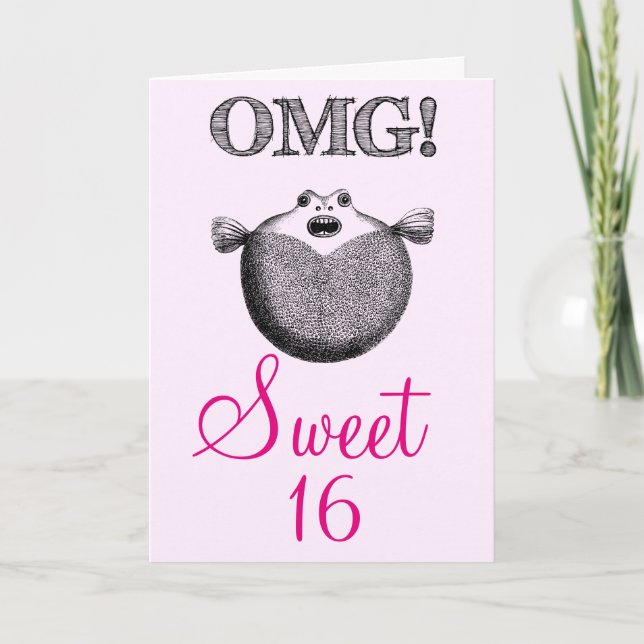 OMG Funny Sweet 16 birthday Karte (Vorderseite)