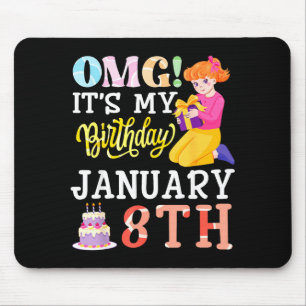 Omg Ich Habe Am 8. Januar Geburtstag Süßes Mädchen Mousepad