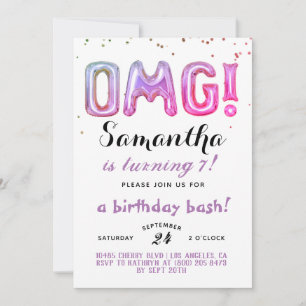 OMG! Invitation Confettis Anniversaire