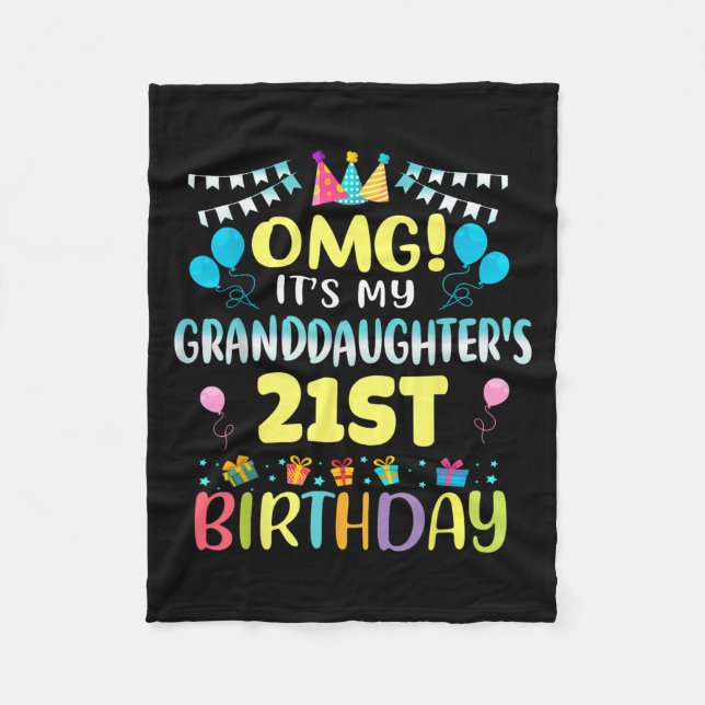 Omg Its My Granddaughters 21st Birthday Sweet 21 Y Fleecedecke (Vorderseite)