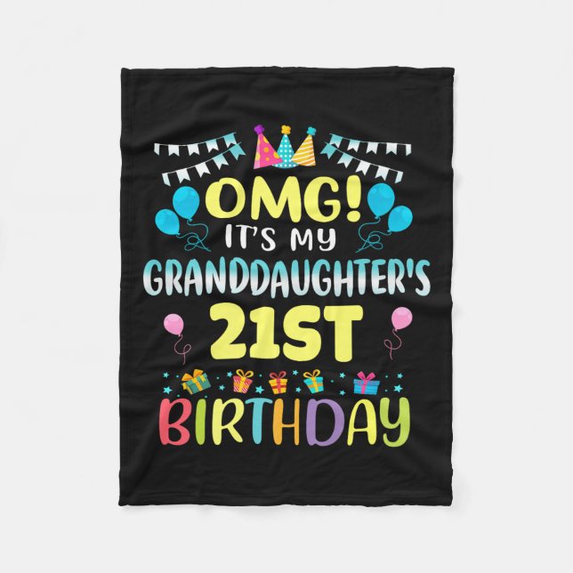 Omg Its My Granddaughters 21st Birthday Sweet 21 Y Fleecedecke (Vorderseite)