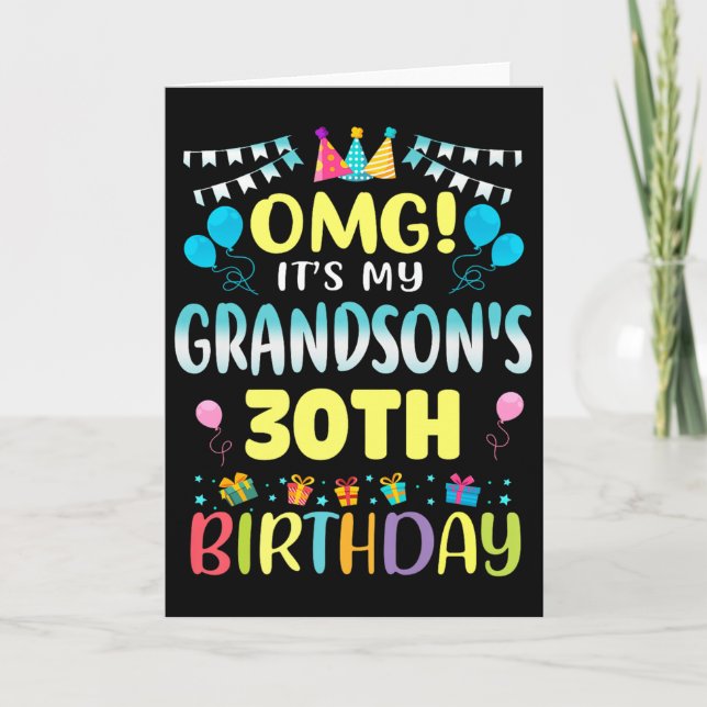 Omg Its My Grandsons 30th Birthday Sweet 30 Years  Karte (Vorderseite)