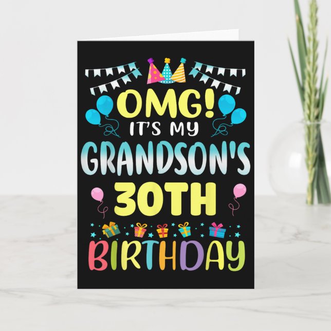 Omg Its My Grandsons 30th Birthday Sweet 30 Years  Karte (Vorderseite)