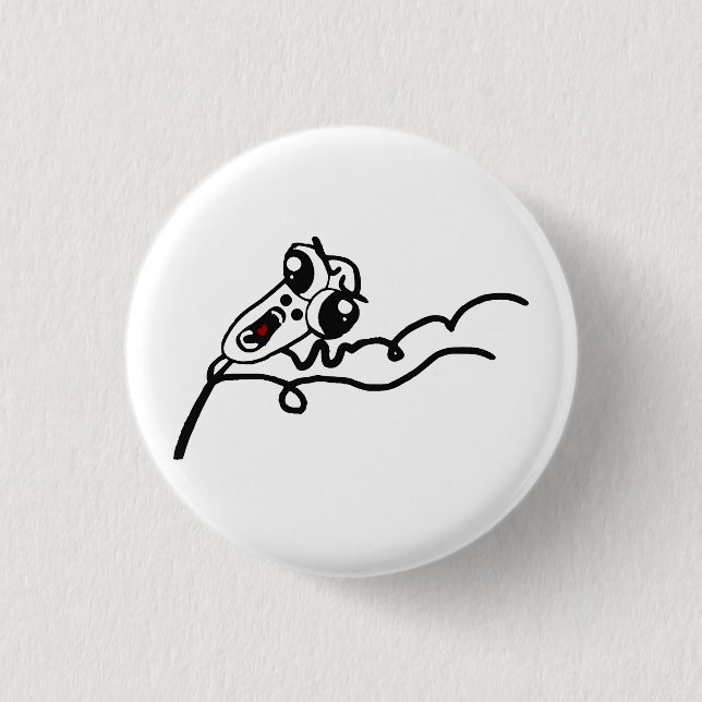 OMG LAUF erschrockenes Raserei-Gesichts-Comic Meme Button (Vorderseite)