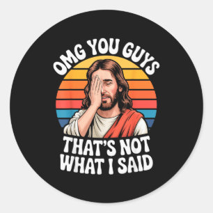 Omg Leute Das Habe Ich Nicht Gesagt Jesus Retro Gl Runder Aufkleber