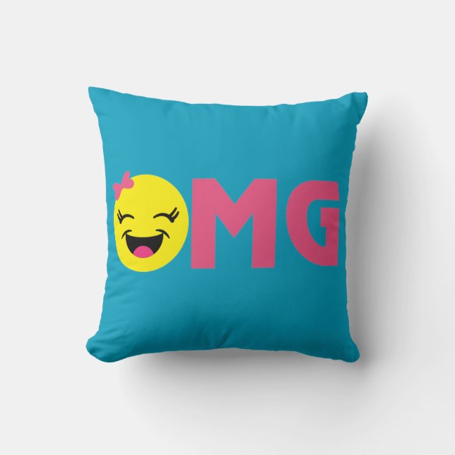 OMG LOL niedliche 2 versah Kissen mit Seiten (Vorderseite)