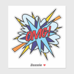 OMG Lustige Retro-Comic-Book-Pop-Art Aufkleber