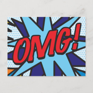 OMG Lustige Retro-Comic-Book-Pop-Art Postkarte