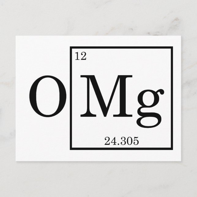 OMG Magnesium Science Chemie Postkarte (Vorderseite)