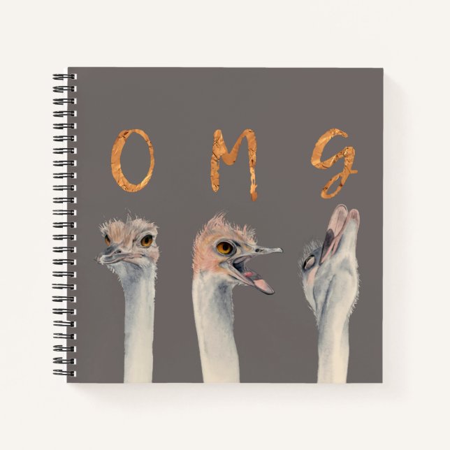 OMG Ostriches Notizbuch (Vorderseite)