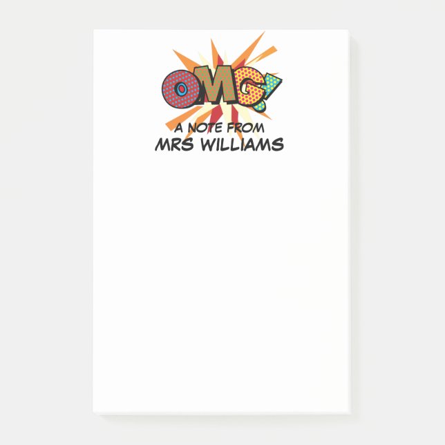 OMG Personalisiert Name Fun Comic Book Post-it Klebezettel (Vorderseite)