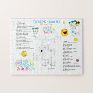 OMG TEXT SPEAK Crossword Emoji Fun Urban Slang