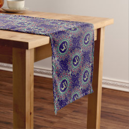 Omh Seamless Gold auf Blue Mandala Yoga Muster Großer Tischläufer