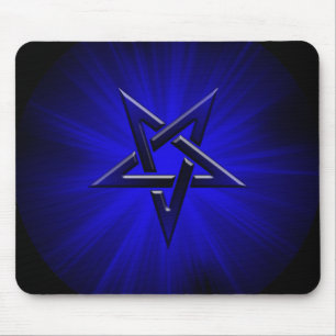 Ominöses Blau umgekehrter Pentagram Mousepad