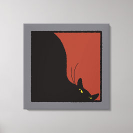Ominous black cat leinwanddruck