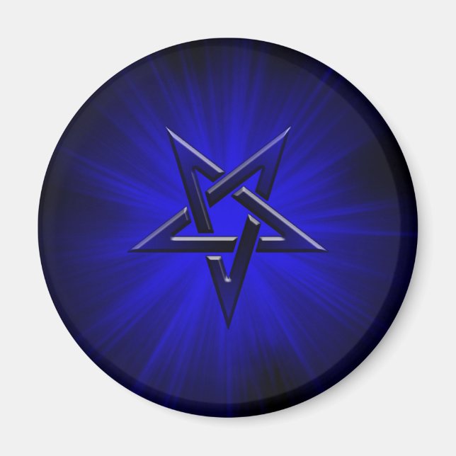 Ominous Blue Inverted Pentagram Magnet (Vorne)