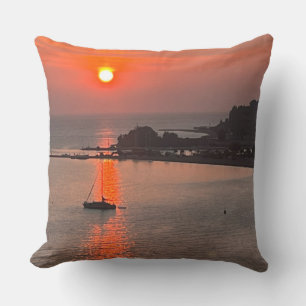 Omis Croatia Sunset Orange Sky Kissen