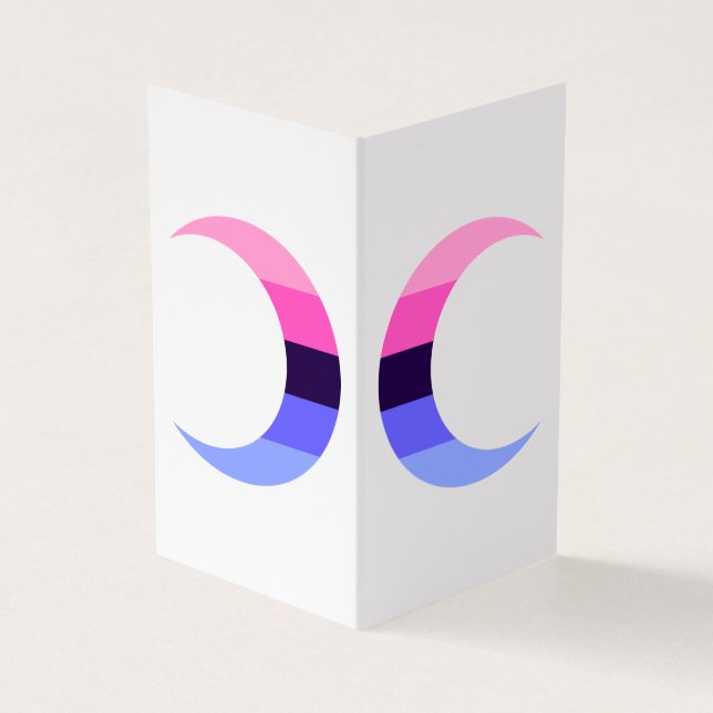 Omnisexual Pride Crescent Moons Greeting Card Visitenkarten (Vorderseite)