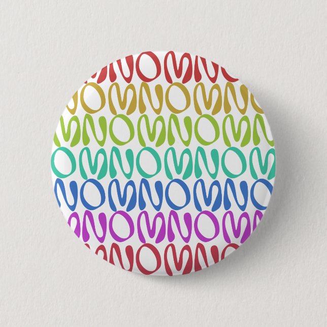OMNOMNOMNOM 3 Regenbogen 1 Button (Vorderseite)