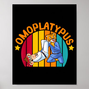 Omoplatypus Lustiges Retro Jiu-Jitsu Tier Ringen Poster