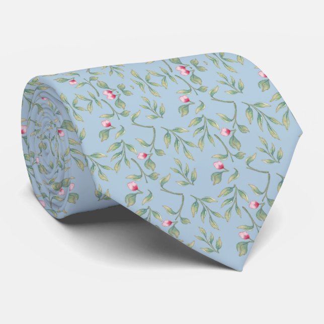 Omphalodes Blue Wedding Keepake Neck Tie Krawatte (Gerollt)