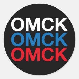 OMSK Russische Flagge Kyrillisch Runder Aufkleber