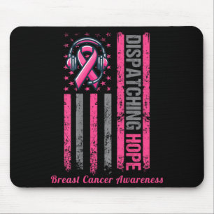ON BACK Dispatcher Brustkrebs-Bewusstsein Pink Mousepad