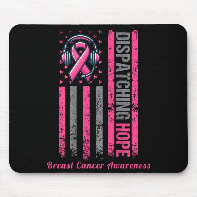 ON BACK Dispatcher Brustkrebs-Bewusstsein Pink Mousepad (Vorne)