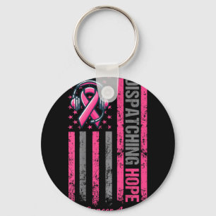 ON BACK Dispatcher Brustkrebs-Bewusstsein Pink Schlüsselanhänger