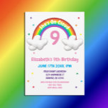 On Cloud 9! Rainbow Birthday Einladung<br><div class="desc">On cloud 9! Rainbow colorful 9th birthday</div>