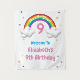 On Cloud 9! Rainbow Birthday Wandteppich